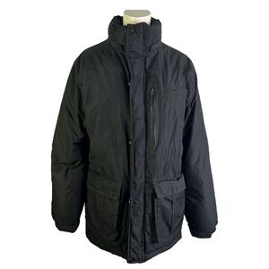 REEBOOK BLACK  PUFFER COAT WINTER BLACK COAT FRONT UNISEX MEN SIZE SMALL